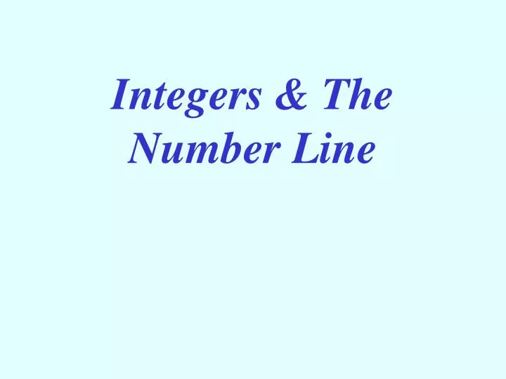 integers the number line