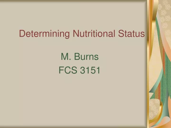 determining nutritional status