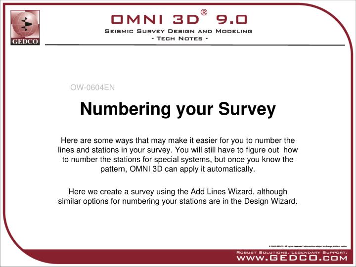 numbering your survey