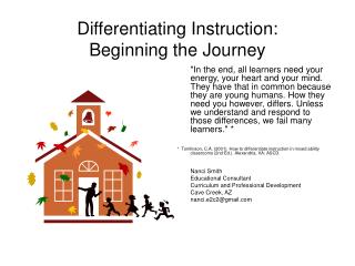 Differentiating Instruction: Beginning the Journey
