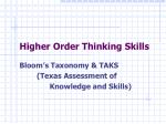 Ppt Assessing Higher Order Thinking Skills Powerpoint Presentation