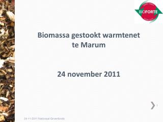 Biomassa gestookt warmtenet te Marum 24 november 2011