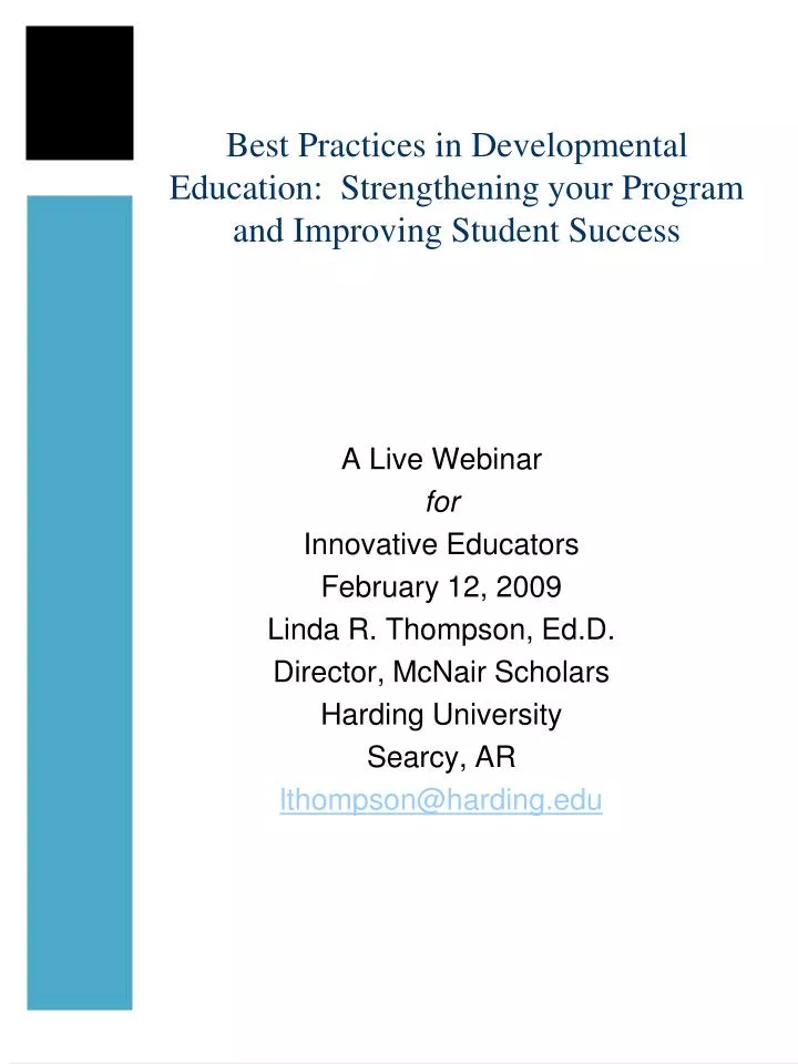 best practices in developmental education strengthening your program and improving student success