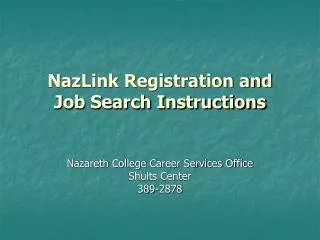 NazLink Registration and Job Search Instructions