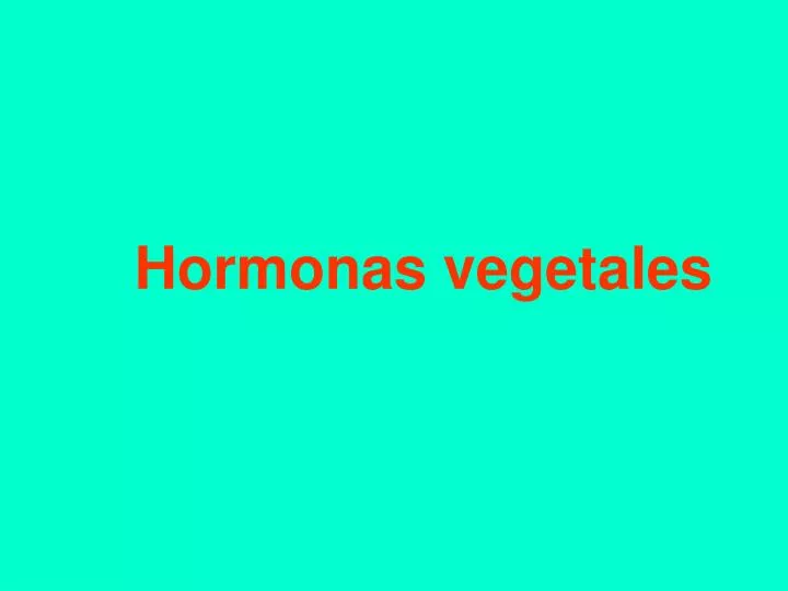 hormonas vegetales