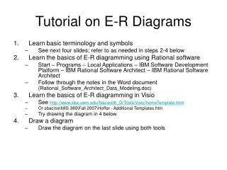 Tutorial on E-R Diagrams
