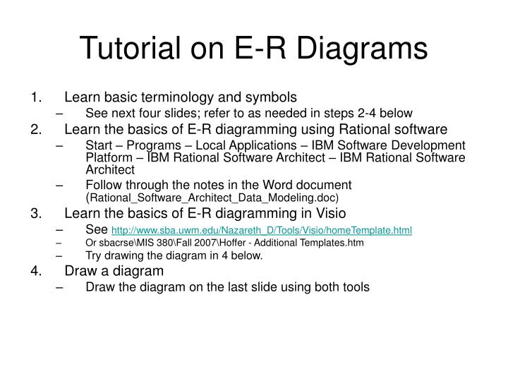 tutorial on e r diagrams