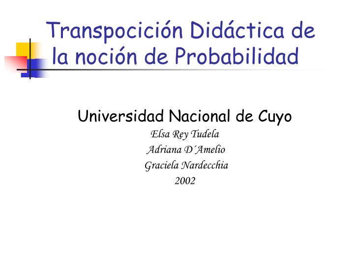 transpocici n did ctica de la noci n de probabilidad