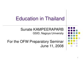 Education in Thailand