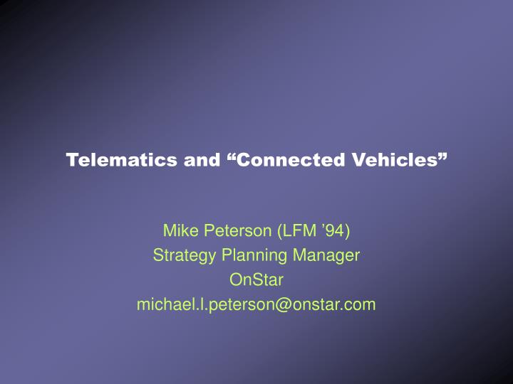 telematics and connected vehicles