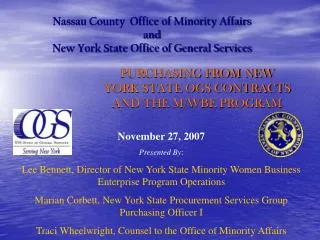 Nassau County Office of Minority Affairs and New York State Office of General Services
