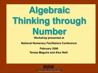 Algebraic Thinking through Number