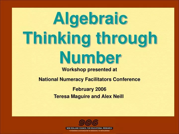 algebraic thinking through number