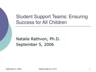 Student Support Teams: Ensuring Success for All Children