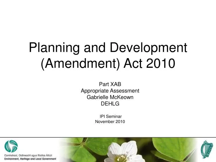 planning and development amendment act 2010