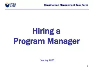 Hiring a Program Manager
