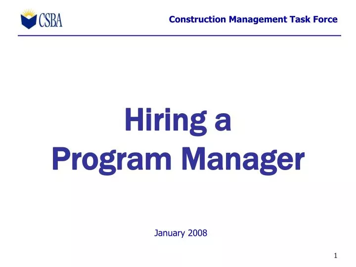 hiring a program manager