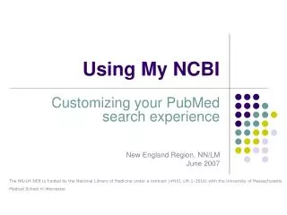 Using My NCBI