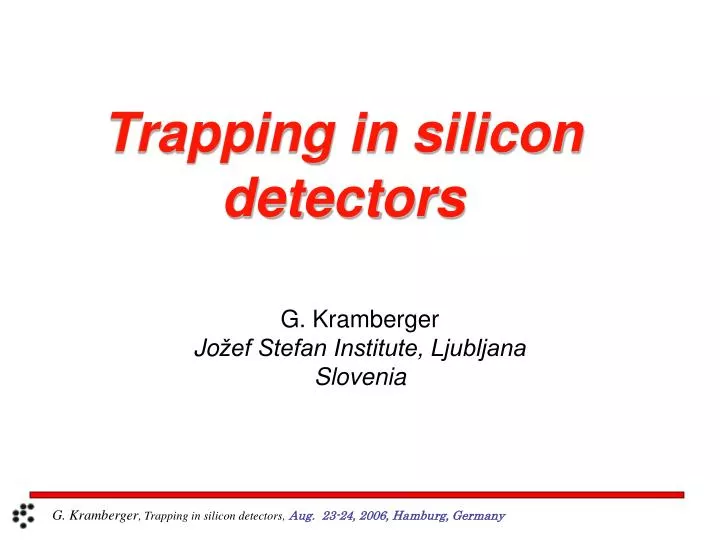 trapping in silicon detectors
