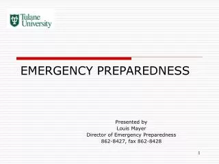 EMERGENCY PREPAREDNESS