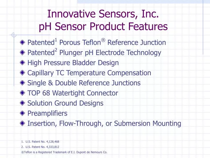innovative sensors inc ph sensor product features
