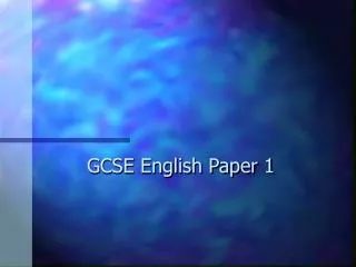 GCSE English Paper 1