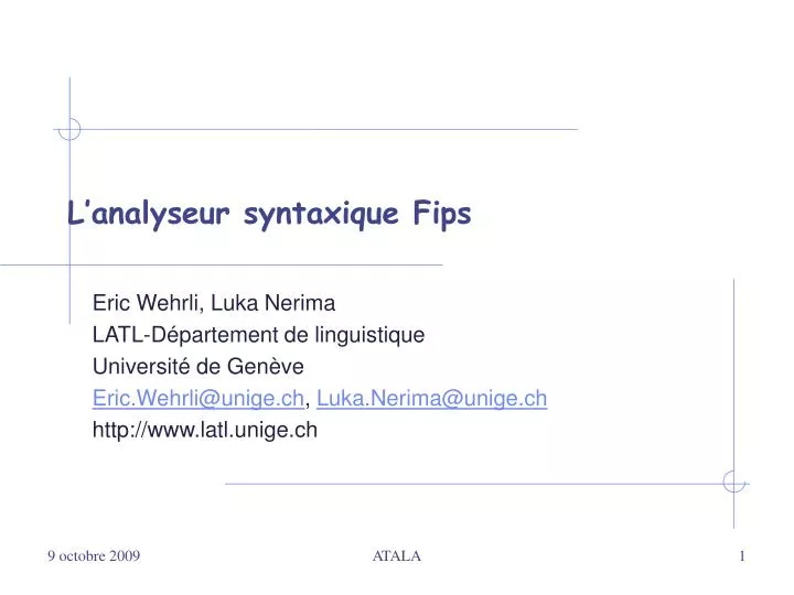 l analyseur syntaxique fips