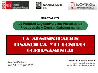 LA ADMINISTRACIÓN FINANCIERA Y EL CONTROL GUBERNAMENTAL
