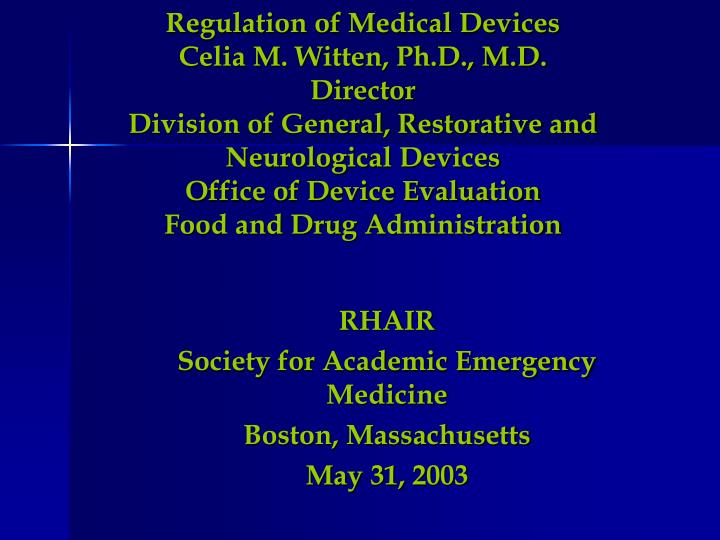 rhair society for academic emergency medicine boston massachusetts may 31 2003