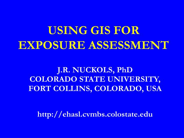 using gis for exposure assessment