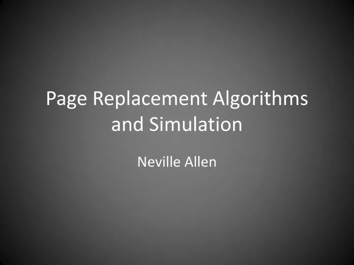 page replacement algorithms and simulation