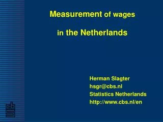 Measurement of wages in the Netherlands