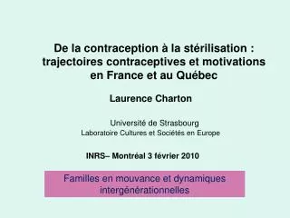 De la contraception à la stérilisation : trajectoires contraceptives et motivations en France et au Québec