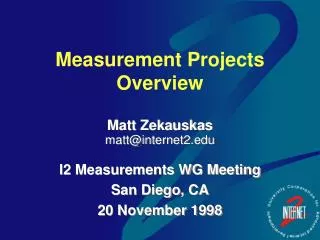 Measurement Projects Overview