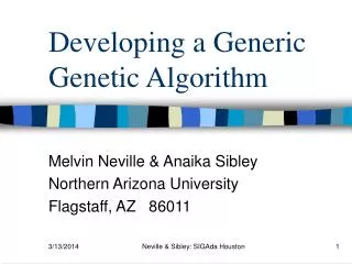 Developing a Generic Genetic Algorithm