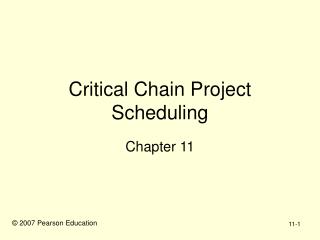 Critical Chain Project Scheduling