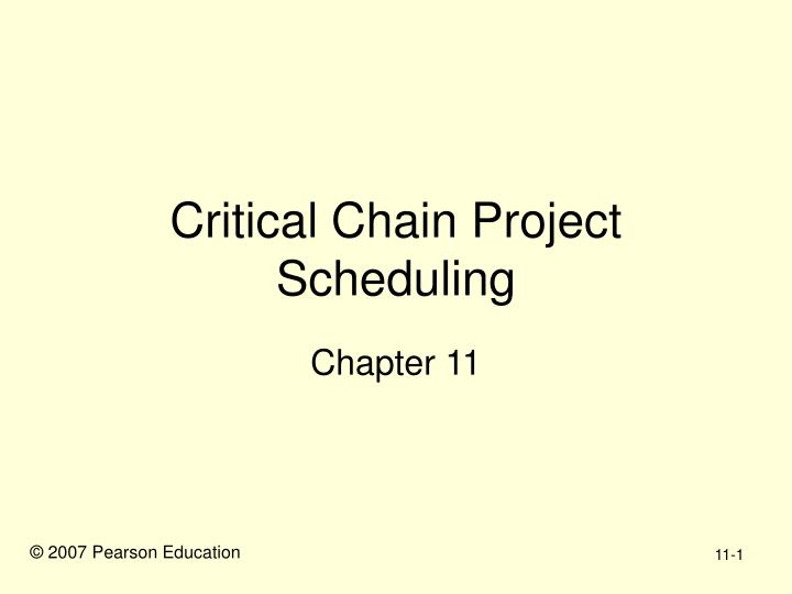 critical chain project scheduling