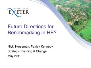 Future Directions for Benchmarking in HE?