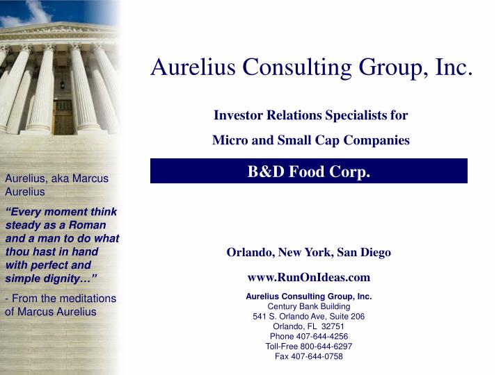 aurelius consulting group inc