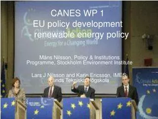 CANES WP 1 EU policy development - renewable energy policy