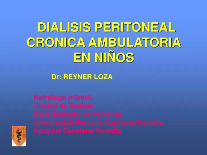 dialisis peritoneal cronica ambulatoria en ni os