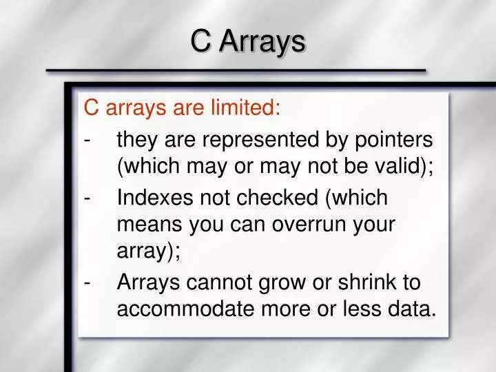 c arrays