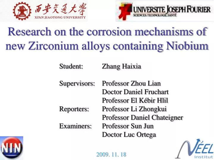research on the corrosion mechanisms of new zirconium alloys containing niobium