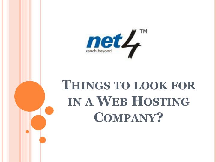 things to look for in a web hosting company