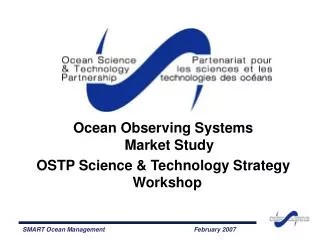 Ocean Observing Systems Market Study OSTP Science &amp; Technology Strategy Workshop