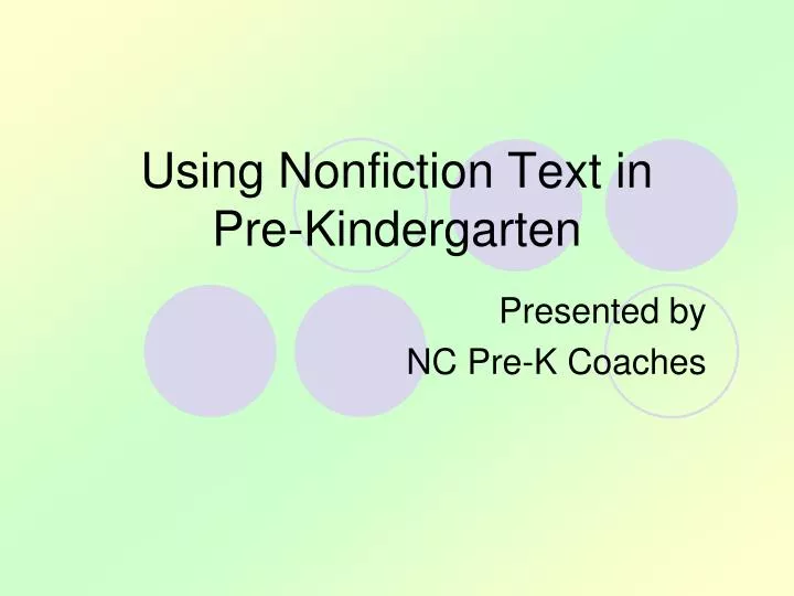 using nonfiction text in pre kindergarten