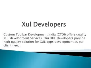 XUL Developers