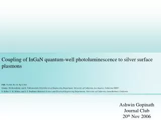 Coupling of InGaN quantum-well photoluminescence to silver surface plasmons