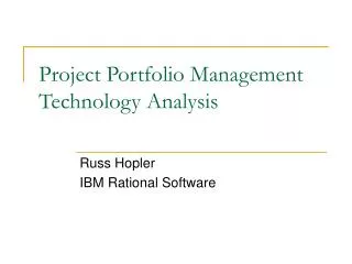 Project Portfolio Management Technology Analysis