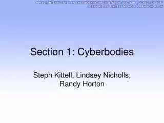 Section 1: Cyberbodies